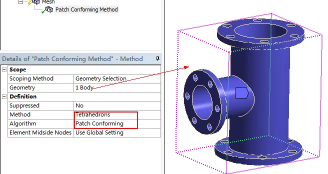 ANSYS-Meshing网格划分教程-04三通网格划分的图5