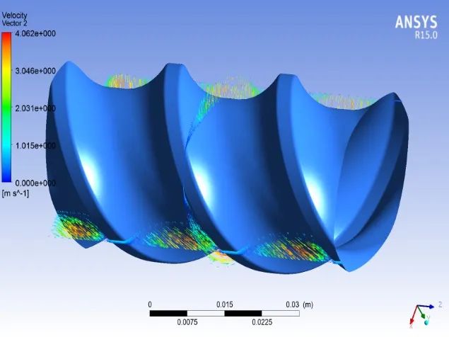 WORKBENCH流固耦合案例#292-螺杆（单）挤出机流场和应力仿真的图30