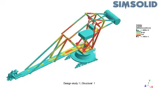 基于SimSolid的悬臂式斗轮堆取料机结构应力分析的图27