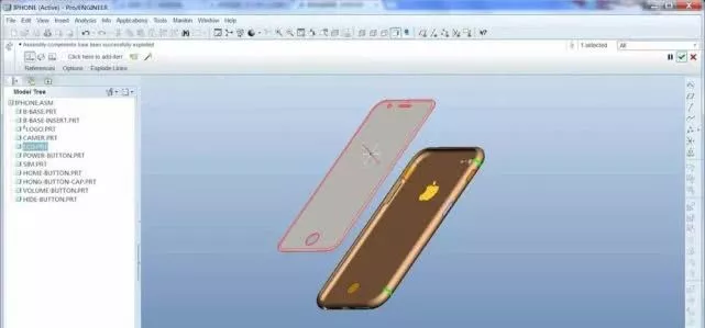 Proe/Creo教学-手机爆炸图的生成【转载】的图5