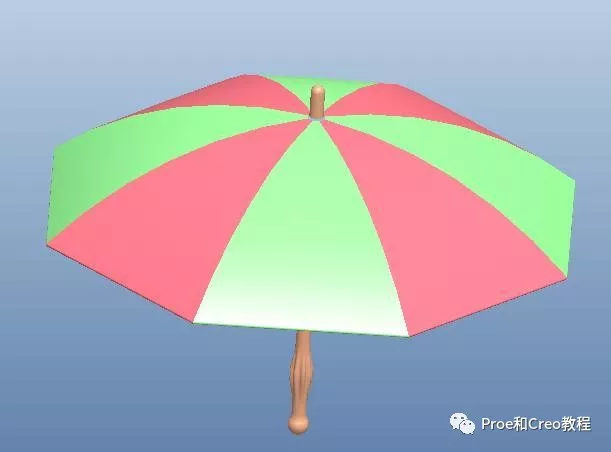 Proe/Creo可变截面扫描创建雨伞的方法的图13