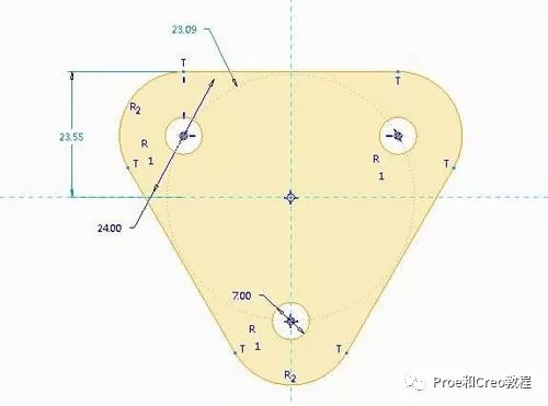 Proe/Creo支架零件的创建过程的图2