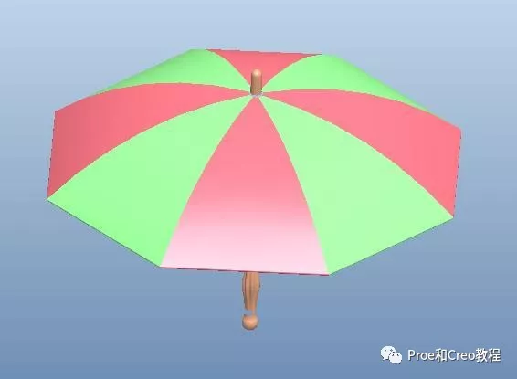 Proe/Creo可变截面扫描创建雨伞的方法的图1