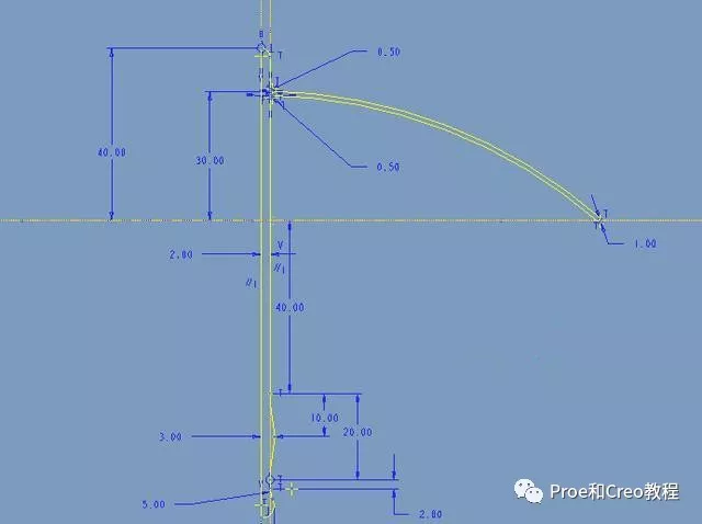 Proe/Creo可变截面扫描创建雨伞的方法的图7