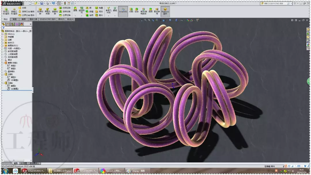 用SolidWorks建模的铁丝圈的图2