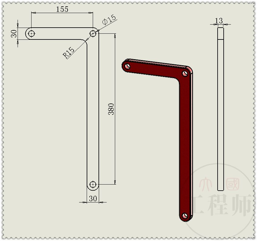 用SolidWorks设计的曲柄三滑块机制的图11