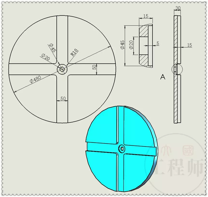 用SolidWorks设计的曲柄三滑块机制的图5