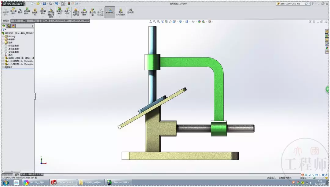 用SolidWorks设计的简单楔形机构的图29