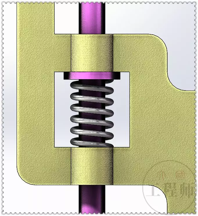 用SolidWorks设计一个带弹簧的手动冲压机制的图29