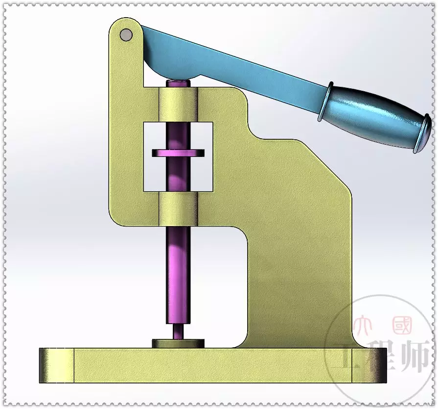 用SolidWorks设计一个带弹簧的手动冲压机制的图13