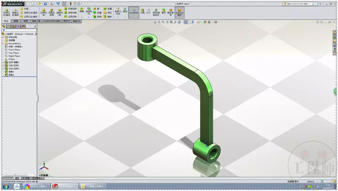 用SolidWorks设计的简单楔形机构的图10