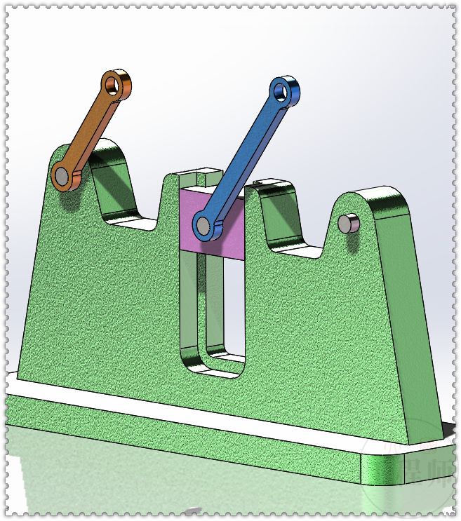 用SolidWorks设计的滑块停留连杆机构的图23