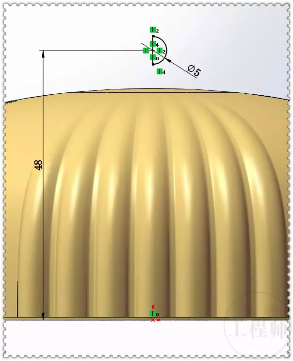 用SolidWorks建模一个镀金半圆形锅盖的图23