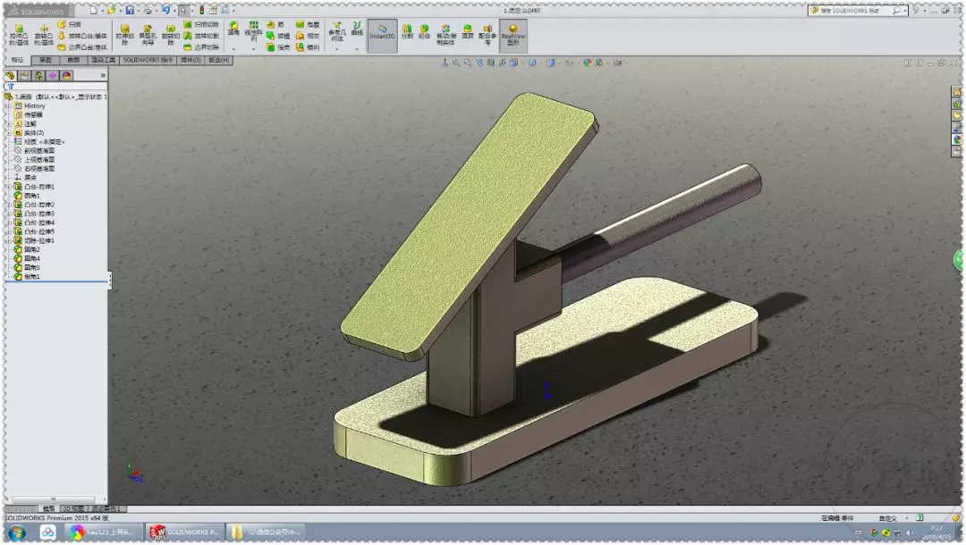 用SolidWorks设计的简单楔形机构的图6