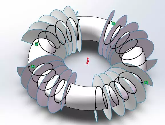 用SolidWorks画一个异形线圈的图11