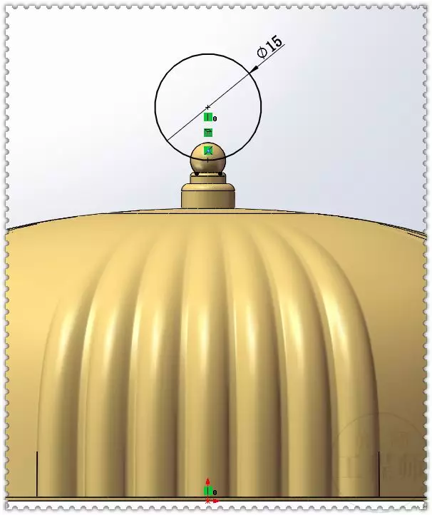 用SolidWorks建模一个镀金半圆形锅盖的图28