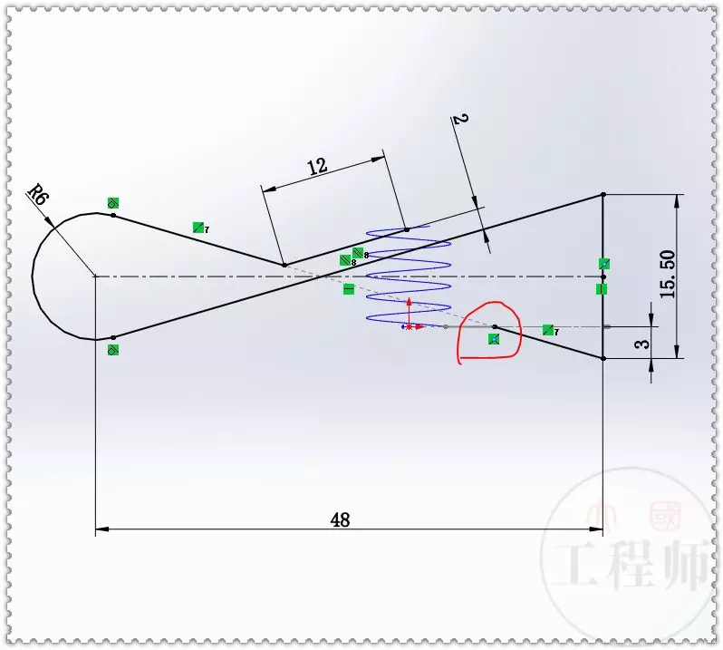 用SolidWorks建模一个弹簧夹子的图6