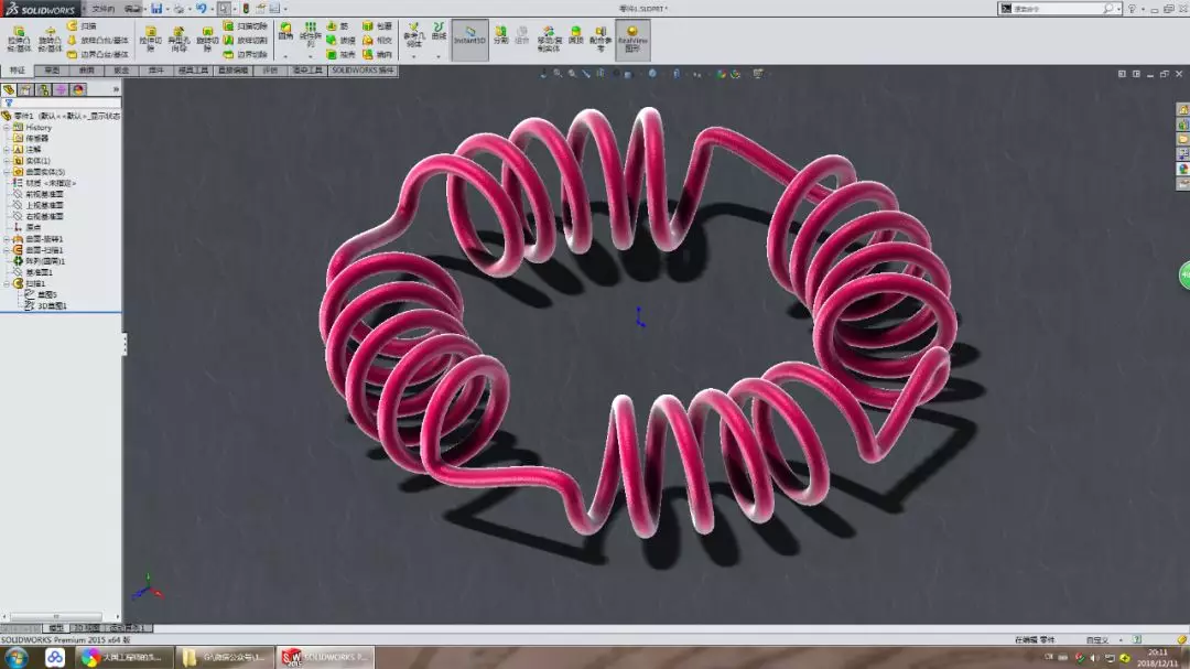 用SolidWorks画一个异形线圈的图1