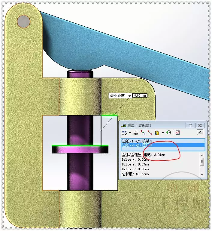 用SolidWorks设计一个带弹簧的手动冲压机制的图14