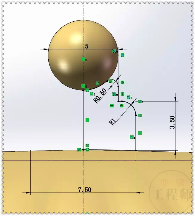 用SolidWorks建模一个镀金半圆形锅盖的图26