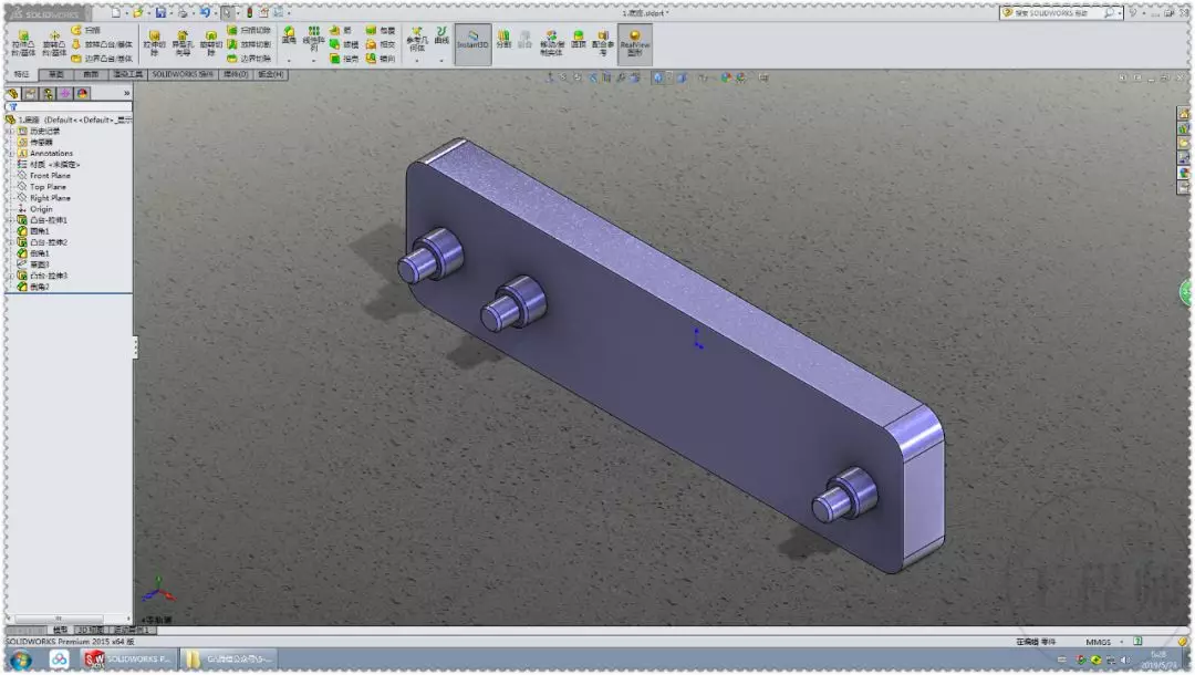 用SolidWorks设计的简单的雨刷机制的图2