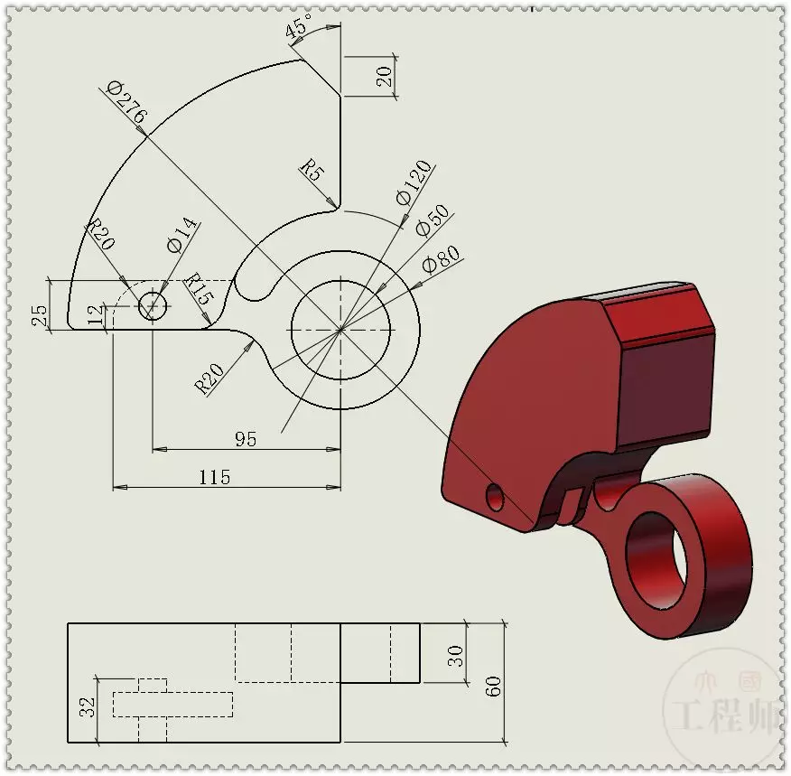 用SolidWorks设计的圆形活塞发动机机构的图6