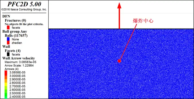 基于颗粒流PFC的岩体爆破破坏效应模拟的图3