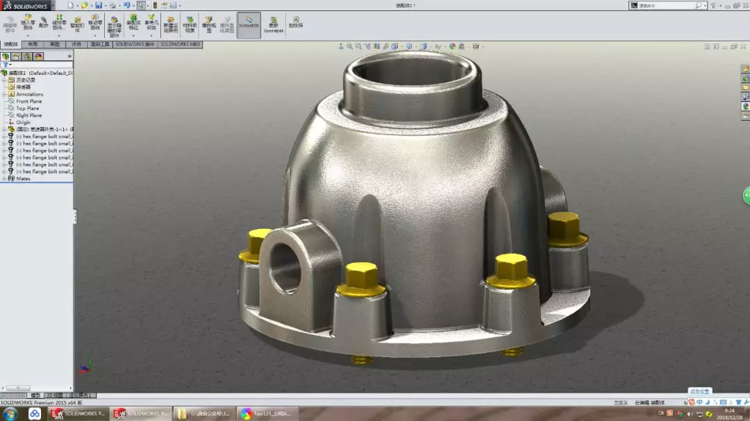 用SolidWorks画一个减速机的外壳的图1