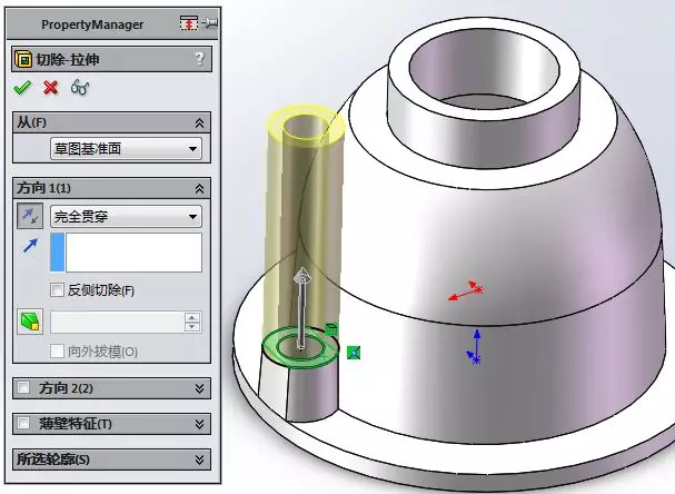 用SolidWorks画一个减速机的外壳的图14