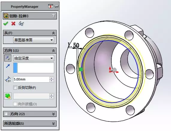 用SolidWorks画一个减速机的外壳的图25