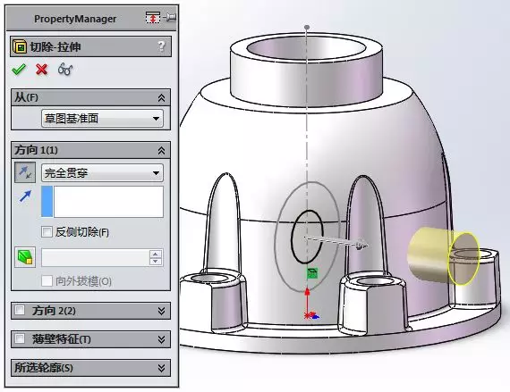 用SolidWorks画一个减速机的外壳的图32