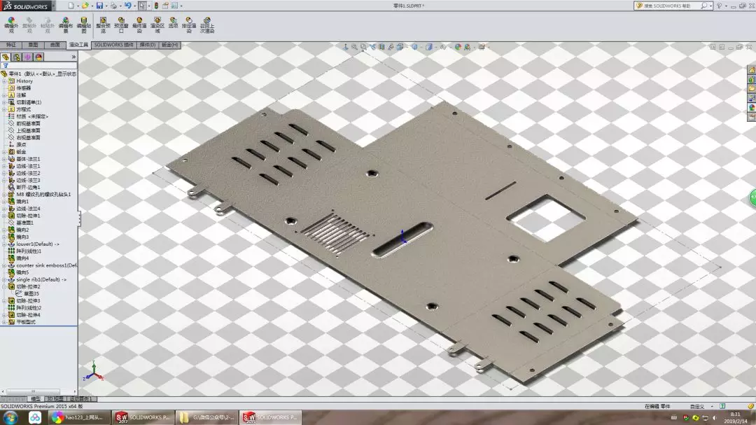 用SolidWorks设计的钣金壳体的图3