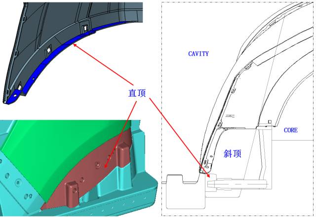 塑胶模具汽车保险杠内分型的图4