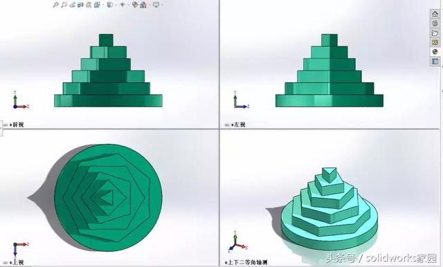 SolidWorks一步扫描变形塔的画法的图12