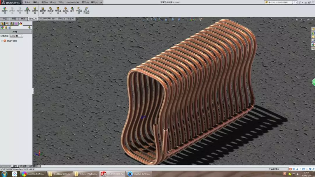 用SolidWorks建模的铜管冷却线圈的图2