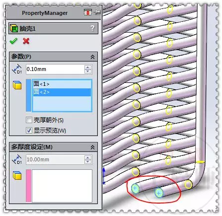 用SolidWorks建模的铜管冷却线圈的图18