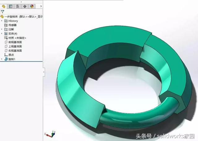 Solidworks一步旋转变形环浅析的图7