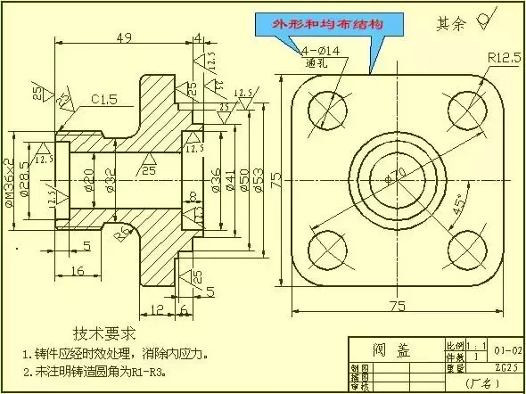 CAD、proe、SW机械制图之零件图的尺寸标注法的图2