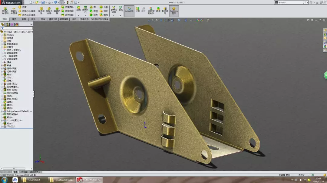 用SolidWorks建模的钣金零件的图1