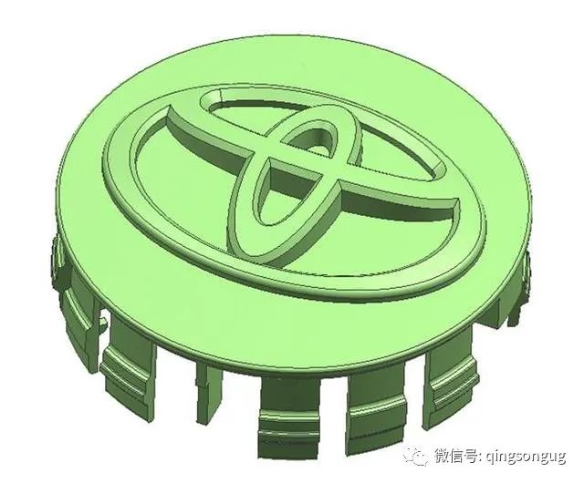 丰田标志注塑模具设计-浇注系统及模仁大小的确定的图1