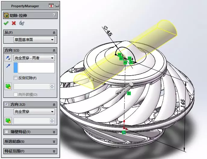 用SolidWorks建模的木盆的图40