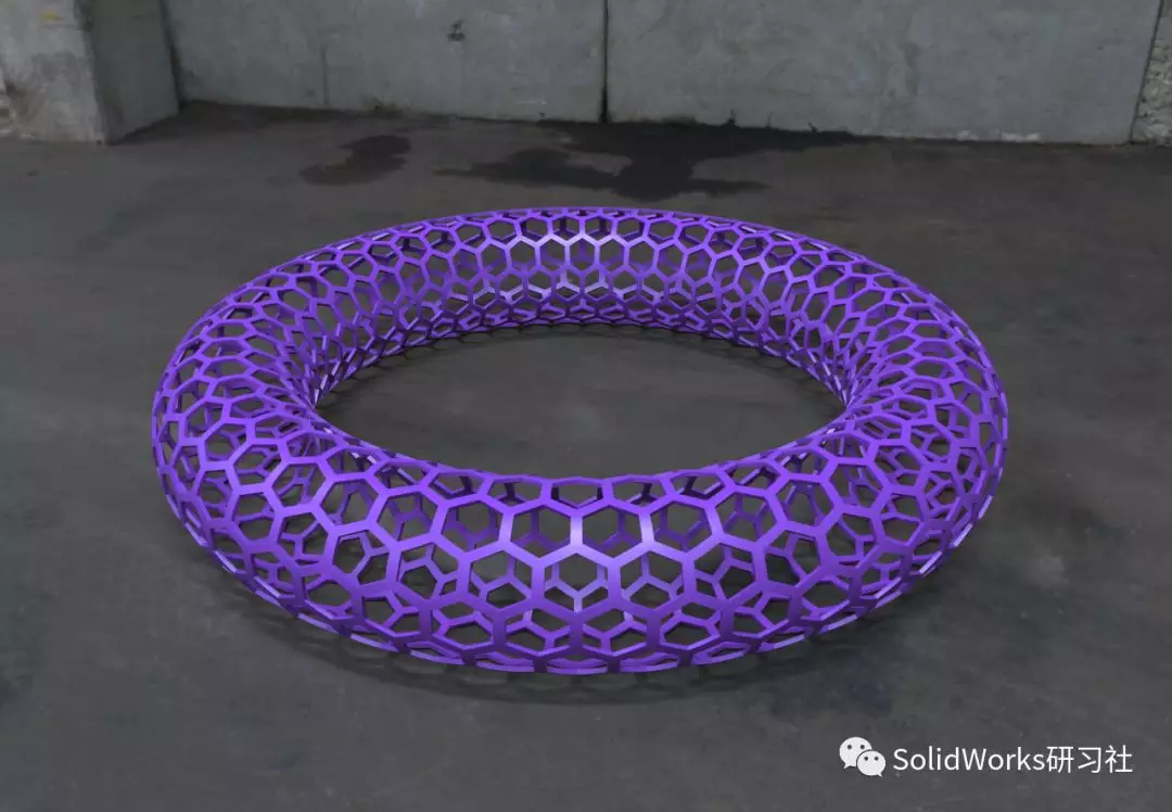 SolidWorks曲面建模：五边形镂空圆环的图19