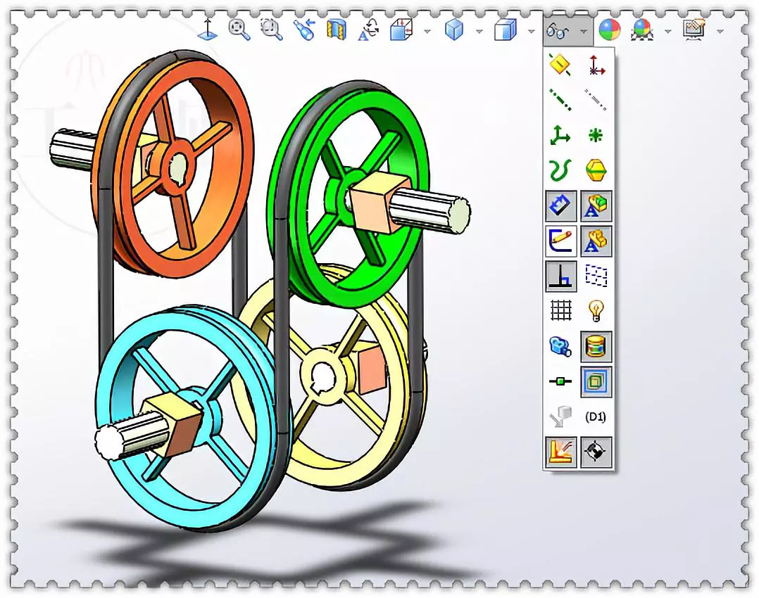 用SolidWorks画一个四轮循环带轮的图19