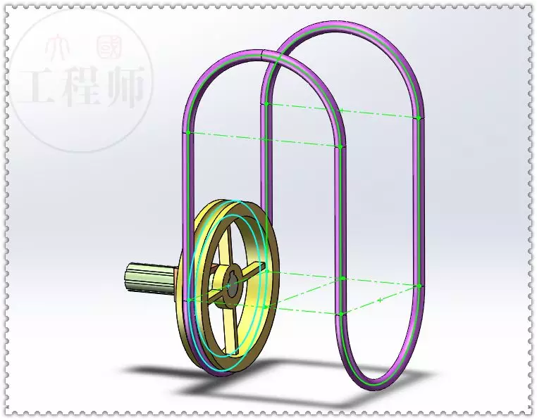 用SolidWorks画一个四轮循环带轮的图15