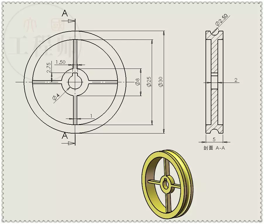 用SolidWorks画一个四轮循环带轮的图5