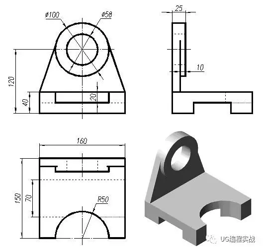 UG建模画图图纸大家可以练练手的图5