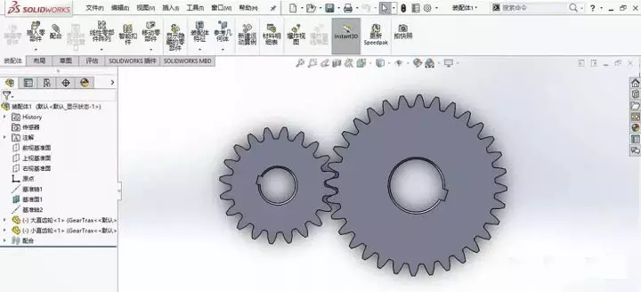 SolidWorks如何制作两个齿轮啮合动画?的图1