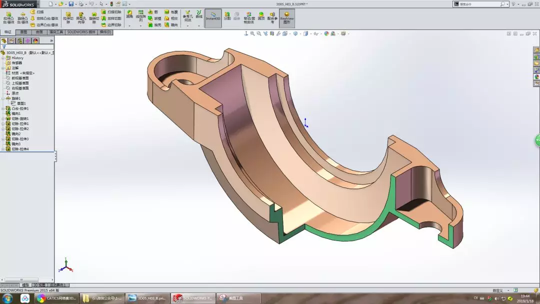 用SolidWorks工程图还原一张练习题的图2