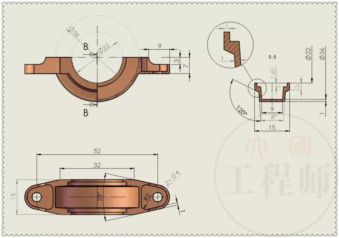 用SolidWorks工程图还原一张练习题的图37