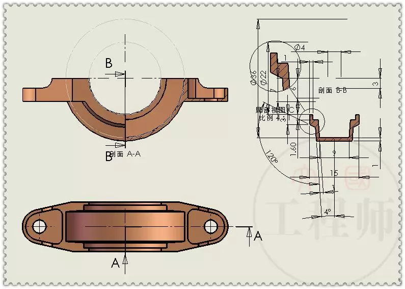 用SolidWorks工程图还原一张练习题的图26